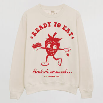 Ready To Eat Strawberry Men’s Graphic Sweatshirt, 3 of 3