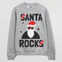 Santa Rocks Men's Christmas Jumper, thumbnail 2 of 4