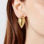 Teardrop Earrings In Gold Plate And Raw Brass, thumbnail 8 of 8