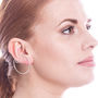 Statement Silver Double Hoop Ear Cuff Stud Earrings, thumbnail 5 of 6