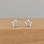 Sterling Silver Open Star Stud Earrings, thumbnail 1 of 2