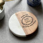 Personalised Anniversary Marble And Wood Coaster, thumbnail 5 of 9