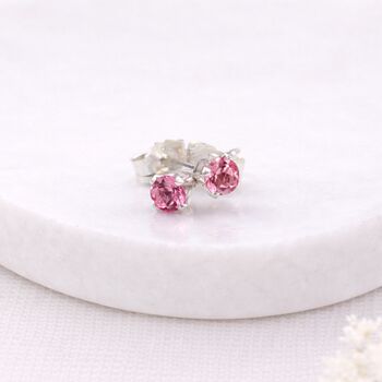 Sterling Silver Alexandrite Micro Stud Earrings – 3mm, 2 of 4