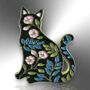 Floral Black Cat Enamel Pin Badge, Friendship Jewellery Gift, Botanical Cat Brooch, Unusual Gift, thumbnail 3 of 8