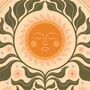 Sunfleur, Boho Sunflower Sun Art Print, Floral Botanical Poster, thumbnail 2 of 3