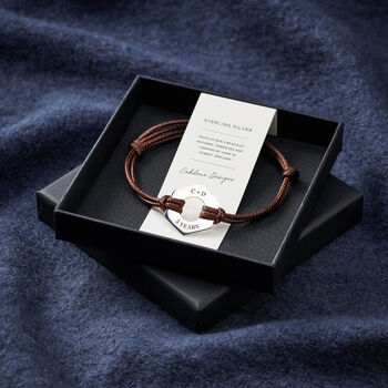 Personalised Men's Anniversary Year Sterling Silver Bracelet, 6 of 6