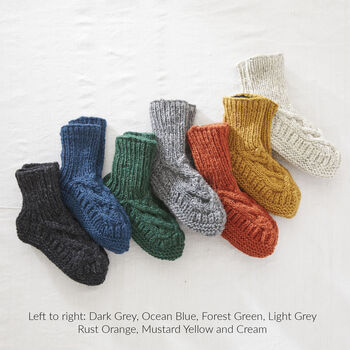 Fair Trade Cable Knit Wool Unisex Slipper Socks, 12 of 12