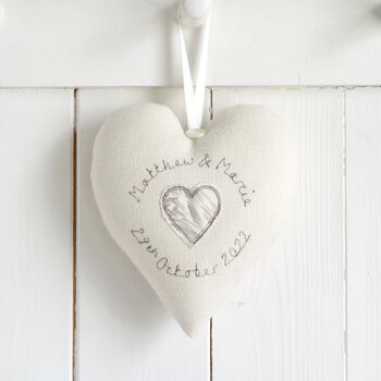 Personalised Cotton 2nd Wedding Anniversary Heart Gift, 5 of 10
