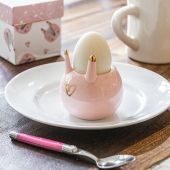 Gift Boxed Pink Ceramic Rabbit Egg Cup, 3 of 6