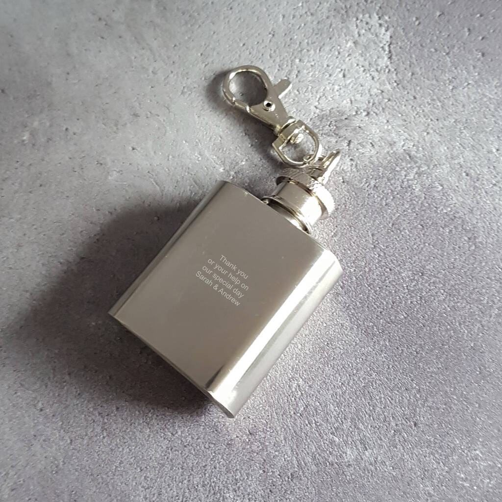 Personalised Mini Hip Flask Keyring By We Love To Create