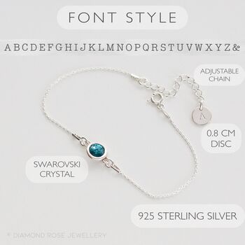 Personalised Birthstone Bracelet – Birthday Gift For Her In 925 Sterling Silver And Gold Vermeil, 4 of 8