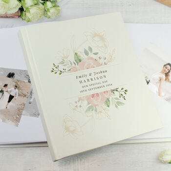 Personalised Floral Traditional Wedding Photo Album, 3 of 7