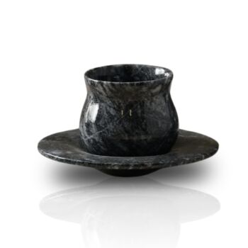 Set Of Two Black Marble Espresso Cup And Saucer Set, 2 of 2