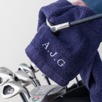 Embroidered Initials Personalised Golf Towel For Him, 2 of 3