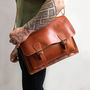 Personalised Buffalo Leather Classic Messenger In Tan, thumbnail 1 of 9