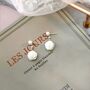 Kimberley Roses White Ivory Silver Pearl Ball Drop Flower Earrings, thumbnail 4 of 5