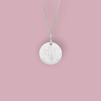 Personalised Tulip Necklace In Sterling Silver, 6 of 12