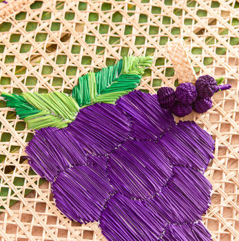 Grapes Handwoven Placemat Set Of Four, 3 of 4