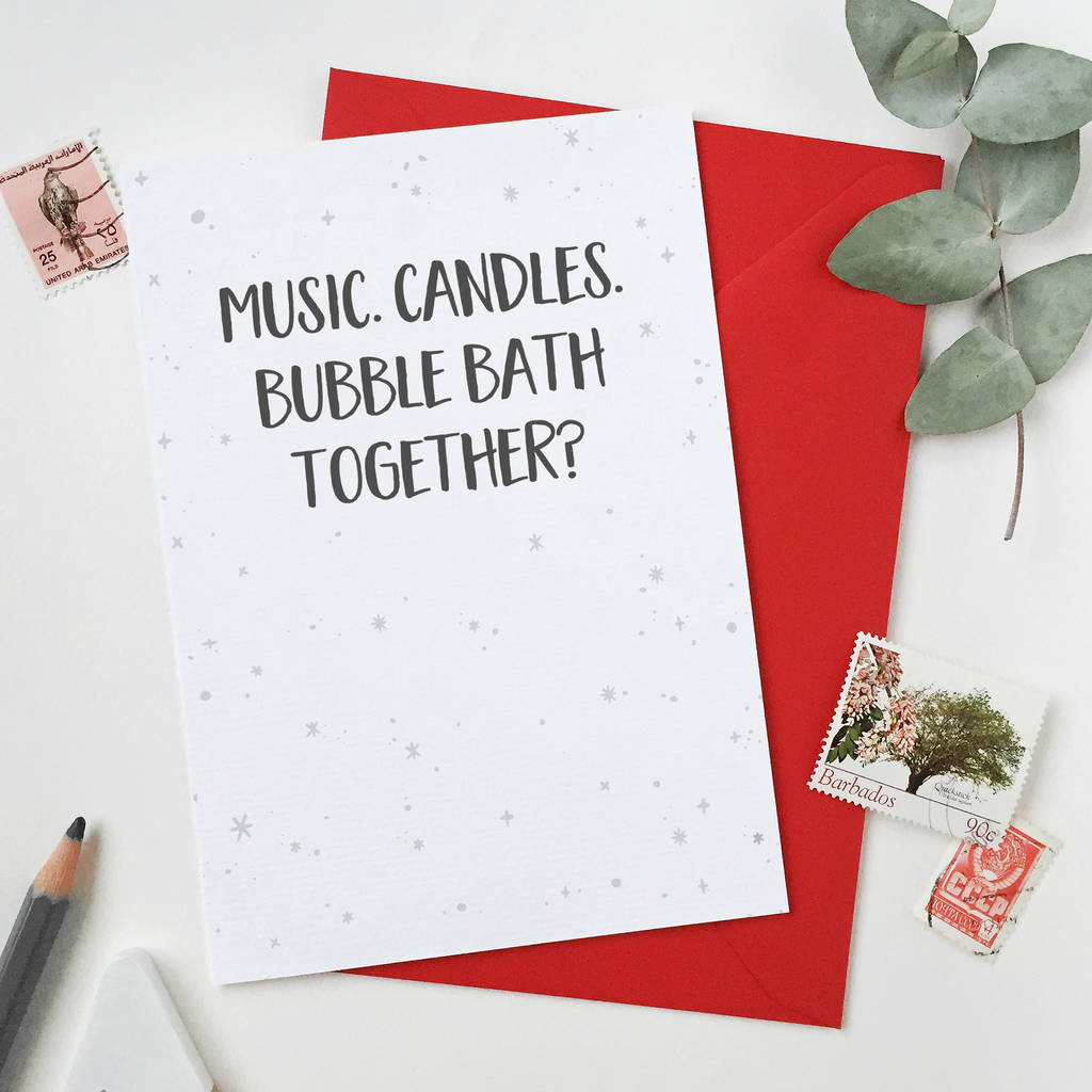 bubble bath together card by clara and macy