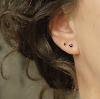 Black Diamond Stud Earrings, 7 of 12