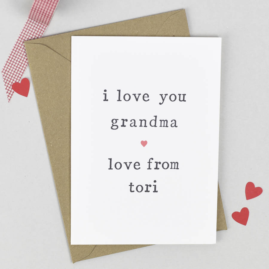 Personalised Love You Grandmother Mothers Day Card By The Two Wagtails