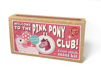 Welcome To The Pink Pony Club! Pony Mini Matchbox Cross Stitch Kit, 4 of 6