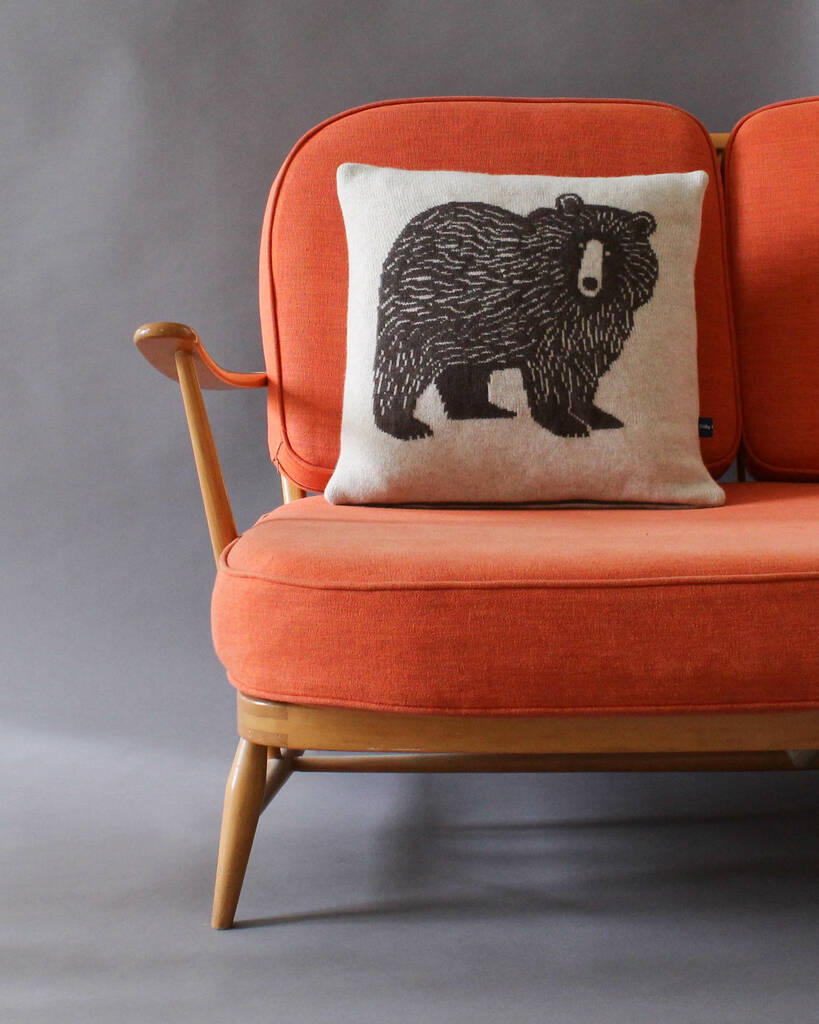 Brown Bear Cushion In Knitted Lambswool, 1 of 4