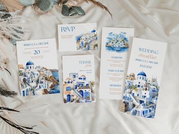 Santorini Greece Wedding Invitations, 4 of 4