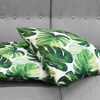 Tropical Green Palm Leaves Cushion Cover, 4 of 7
