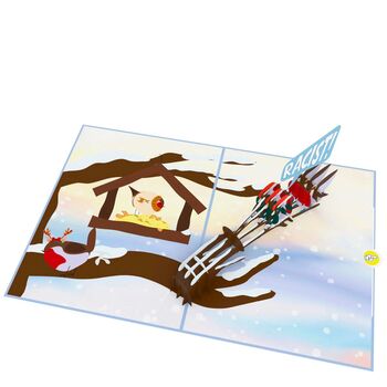 Dreaming Of A White Christmas?! Cheeky Christmas Card With Funny 3D Pop Up Robins, 10 of 12