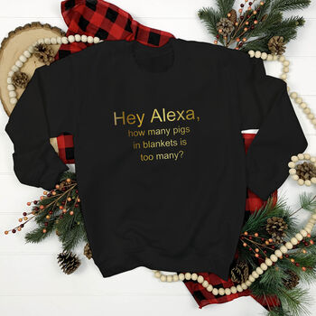 Alexa Pigs In Blanket Christmas Jumper, 2 of 5