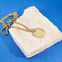 Gold Personalised Disc Pendant Necklace For Men And Women, thumbnail 4 of 8