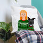 Dog Mum Christmas Jumper Cushion Cover Personalised, thumbnail 1 of 11