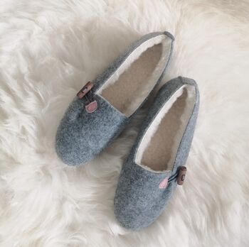 Felt Ballerina Slippers With Pink Details, 8 of 8