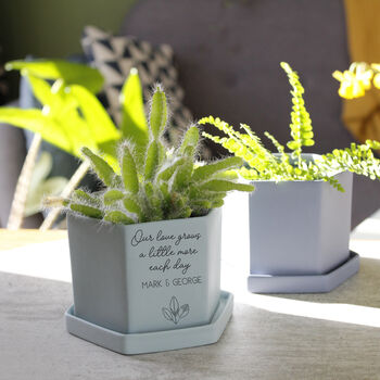 Personalised Couple's Hexagonal Planter Valentine's Day, 8 of 9