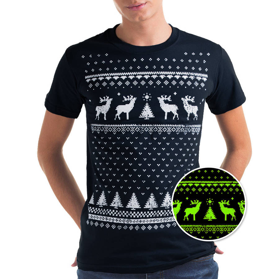 Glow In The Dark Christmas Reindeer Tshirt