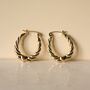 18 K Gold Heart Hoop Earrings, thumbnail 4 of 10