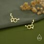 Happiness Molecules Serotonin Stud Earrings In Sterling Silver, thumbnail 5 of 12