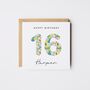 Personalised Happy 16th Birthday Card Liberty Style *Age Options, thumbnail 1 of 10