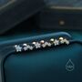 Asymmetric Forget Me Not Flower Cz Stud Earrings, thumbnail 7 of 12