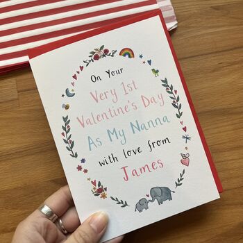 Personalised Very 1st Valentine's Day Nan Grandma Card, 2 of 4
