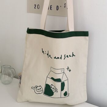 Multi Way To Use White Canvas Handle Shopping Tote Bag, 3 of 6