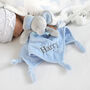 Personalised Blue Elephant Knotted Comforter, thumbnail 2 of 6