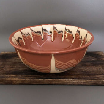 Large Contemporary Stoneware Bowl , Green And Brown, 6 of 6