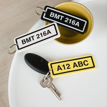 Personalised Car Number Plate Leather Keyring, 2 of 2