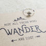'Not All Who Wander' Silver Compass Ring, thumbnail 4 of 5