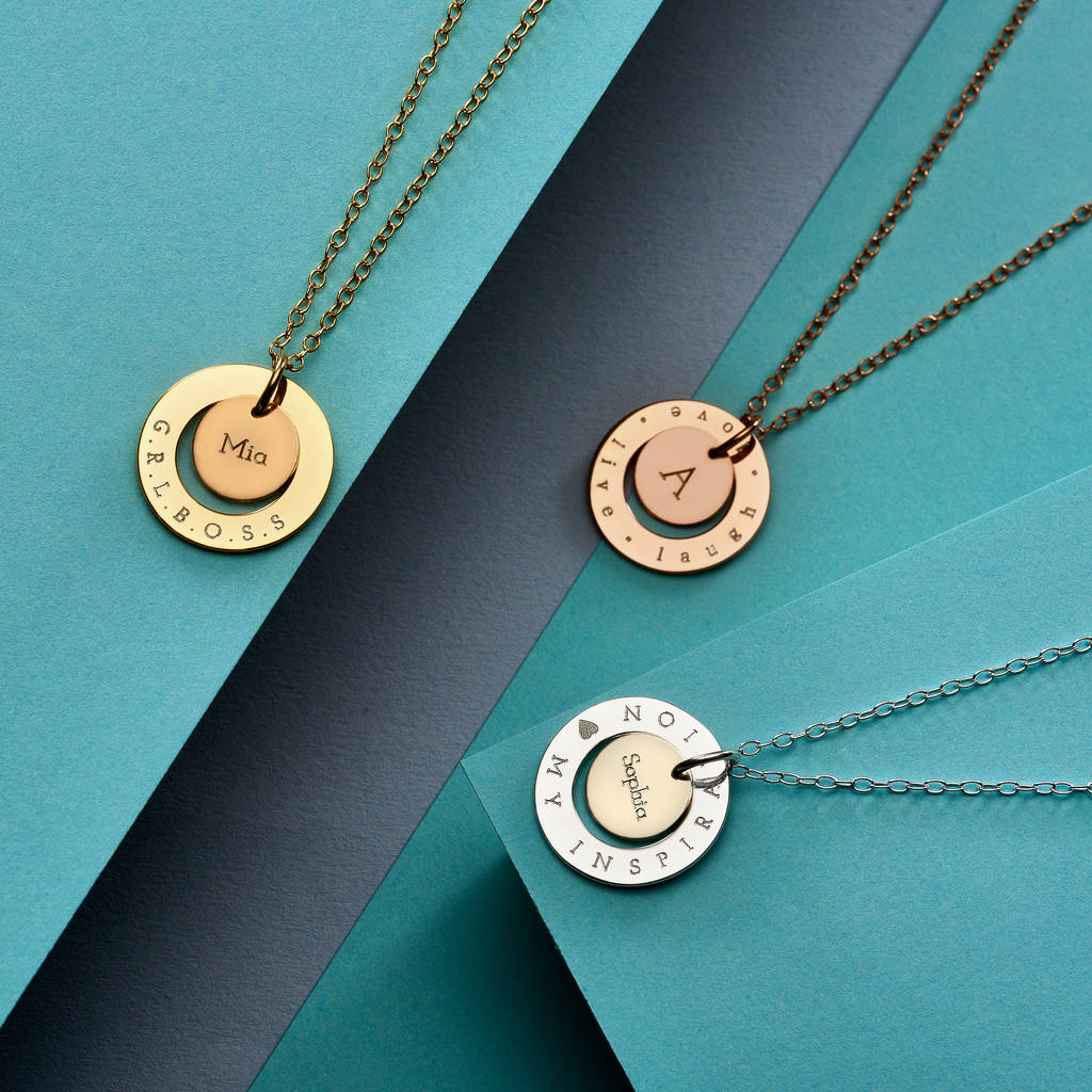circle initial halo necklace by staxx