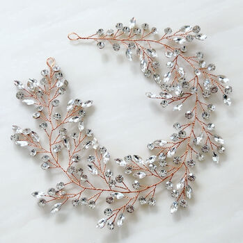 Crystal Rose Gold Hair Vine, 3 of 4