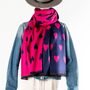 Pink And Navy Heart Reversible Personalised Scarf, thumbnail 4 of 11