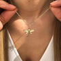 Gold Dragonfly Necklace With Birthstone, thumbnail 1 of 10